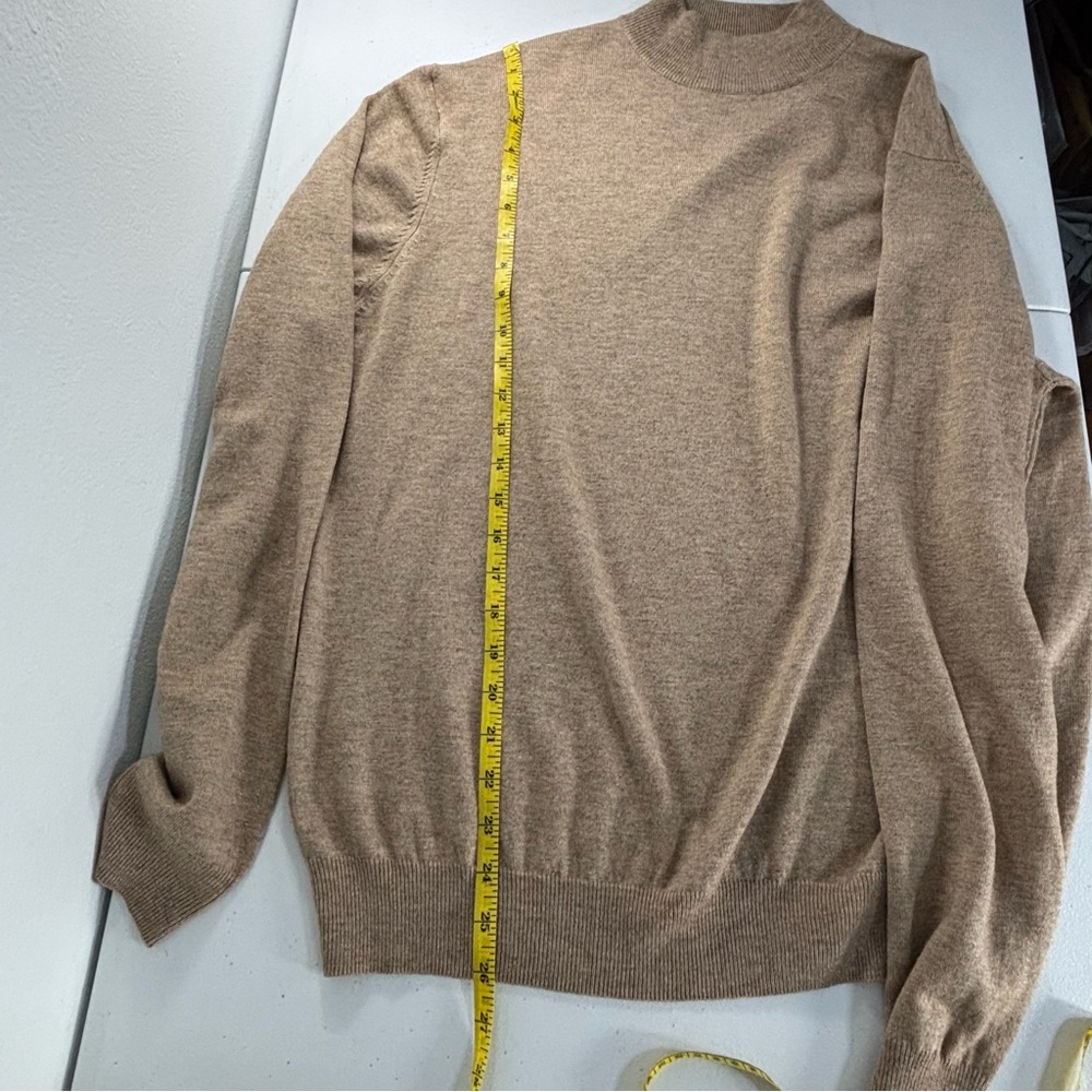 Merino Wool/Silk Mens Mock Neck Sweater Minimalist Preppy Grandpacore Old Money - Picture 7 of 11